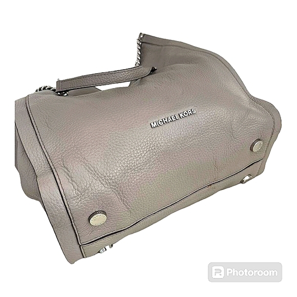 MICHAEL KORS NEWBURY GREY PEBBLED TEXTURE LEATHER SHOULDER TOTE BAG  EUC - Picture 7 of 16